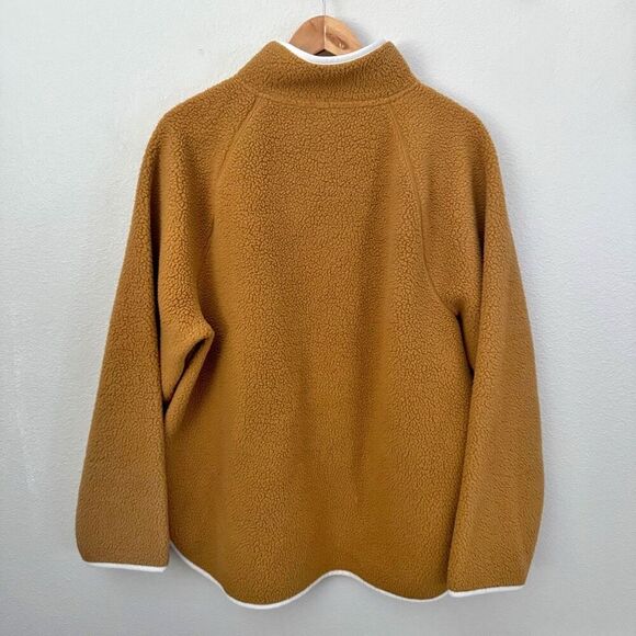 J. CREW | Sherpa Half Zip Tunic Pullover Sweatshirt Teddy Jacket Brown | Size XL - Picture 5 of 7